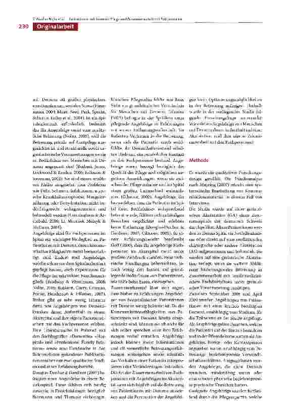 Vorschauseite 2: Wie Angehörige von Patientinnen mit Demenz deren Aufenthalt auf einer Akutstation und ihre eigene Zusammenarbeit mit Fachpersonen erleben: Eine qualitative Studie
