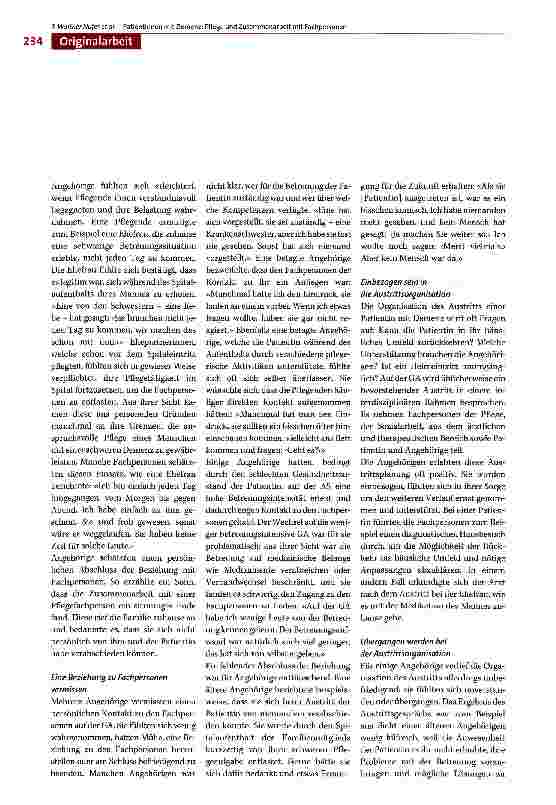 Vorschauseite 6: Wie Angehörige von Patientinnen mit Demenz deren Aufenthalt auf einer Akutstation und ihre eigene Zusammenarbeit mit Fachpersonen erleben: Eine qualitative Studie