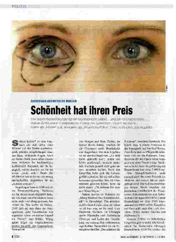 Vorschauseite 1: Schönheit hat ihren Preis