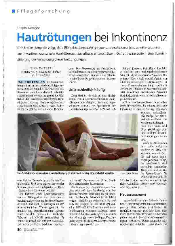 Vorschauseite 1: Hautrötungen bei Inkontinenz