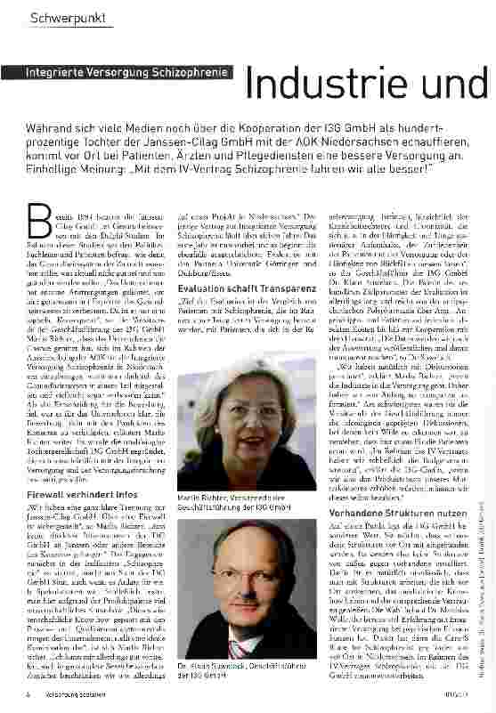 Vorschauseite 1: Industrie und Krankenkasseein Modell der Zukunft?
