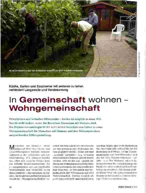 Vorschauseite 1: In Gemeinschaft wohnen Wohngemeinschaft
