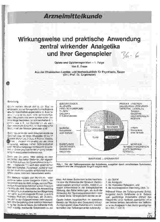 Vorschauseite 1: Wirkungsweise und praktische Anwendung zentral wirkender Analgetika und ihrer Gegenspieler