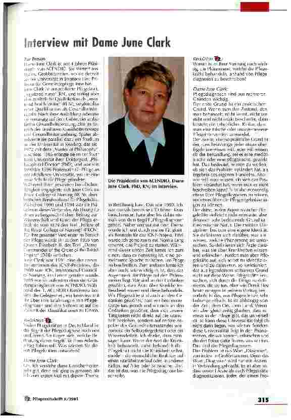 Vorschauseite 1: Interview mit Dame June Clark