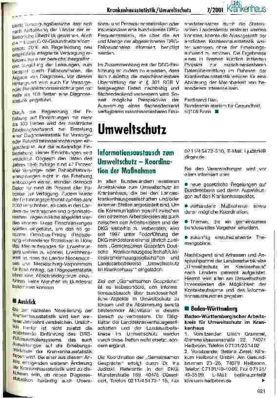 Vorschauseite 3: Krankenhausstatistik Anpassung der Krankenhausstatistik an geänderte Anforderungen