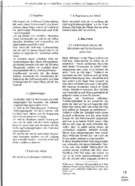 Vorschauseite 2: Hoffnungslosigkeit und ihre Bedeutung in der Pflege von suizidalen Patienten