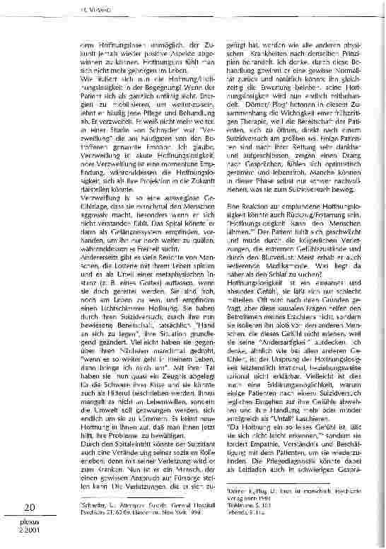 Vorschauseite 3: Hoffnungslosigkeit und ihre Bedeutung in der Pflege von suizidalen Patienten