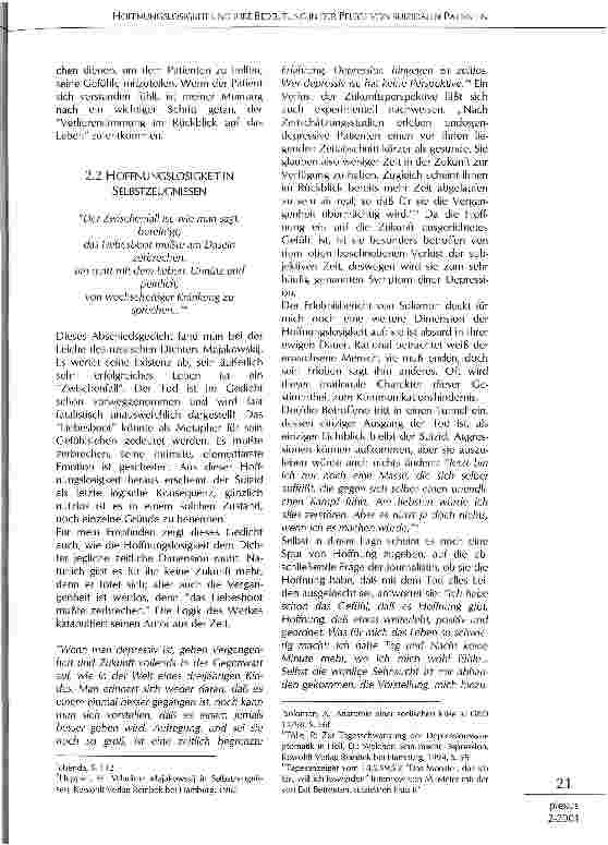 Vorschauseite 4: Hoffnungslosigkeit und ihre Bedeutung in der Pflege von suizidalen Patienten