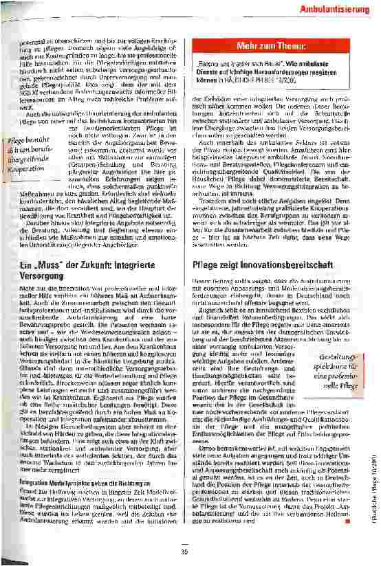 Vorschauseite 4: Höchste Zeit für neue Konzepte Alle Signale im Gesundheitssystem stehen auf ambulant vor stationär