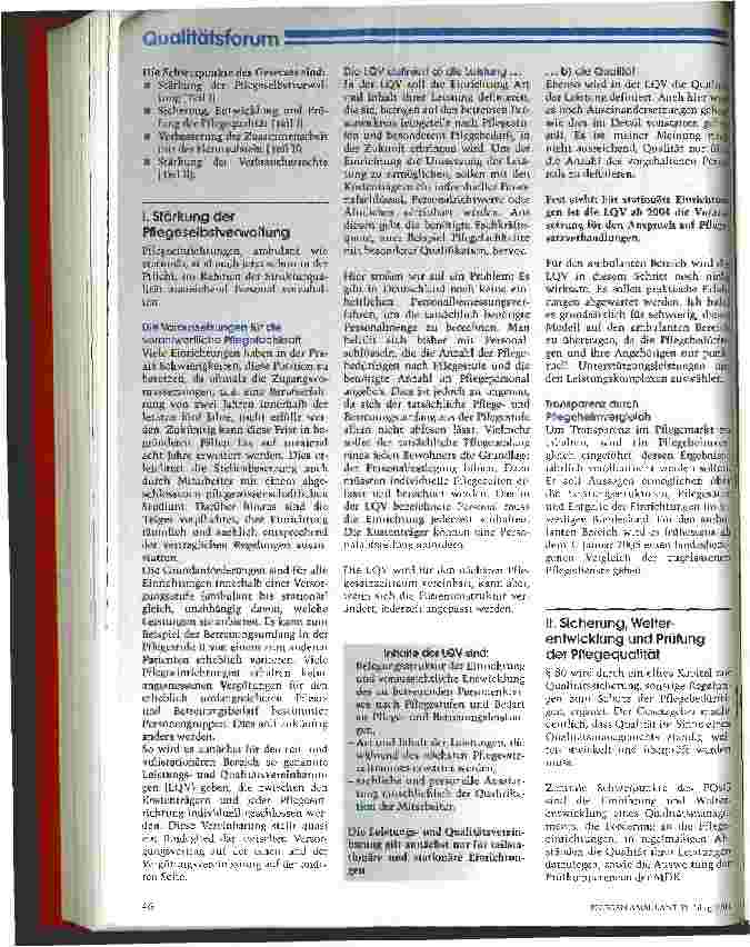 Vorschauseite 2: Ohne Qualitätsnachweis geht bald nichts mehr PQsG Teil 1: Vorgaben zur Stärkung der Pflegeselbstverwaltung
