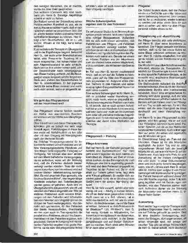Vorschauseite 2: Umgang mit dem inkontinenten Patienten 2. Teil: Therapeutische Maßnahmen