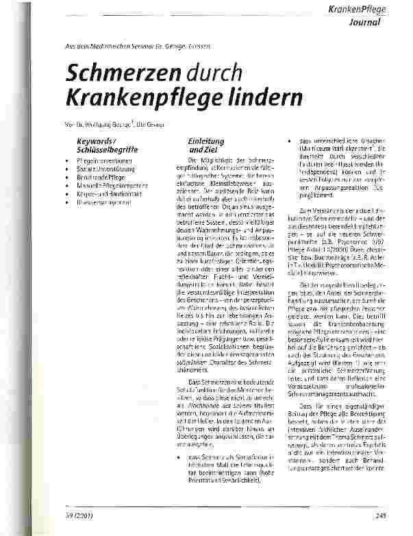Vorschauseite 1: Schmerzen durch Krankenpflege lindern