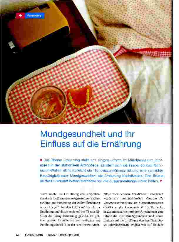 Vorschauseite 1: Mundgesundheit und ihr Einfluss auf die Ernährung