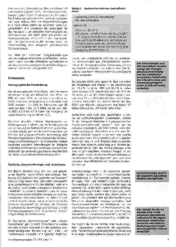 Vorschauseite 5: Gerontochirurgie oder die Geriatrisierung der operativen Medizin