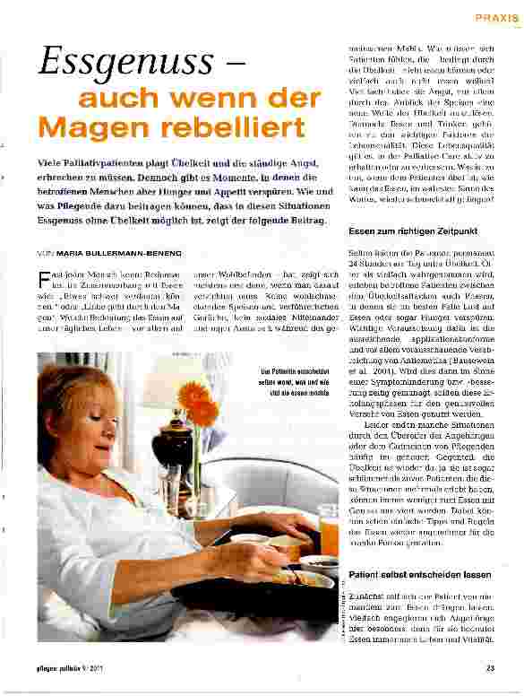 Vorschauseite 1: Essgenuss - auch wenn der Magen rebelliert