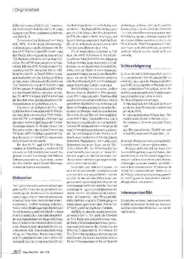 Vorschauseite 5: Hygienische Aufbereitung von Textilien in Privathaushalten - eine Studie aus der Praxis