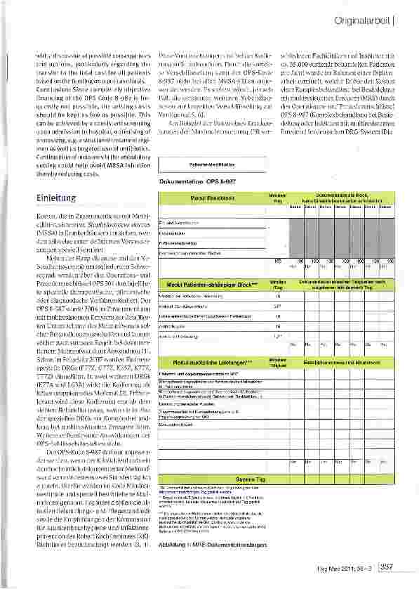 Vorschauseite 2: Kostenund Erlösbetrachtung zur Komplexbehandlung von Patienten mit MRE (OPS 8-987)und Vorliegen eines MRSA