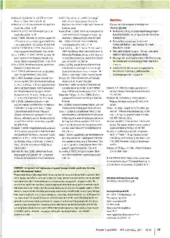 Vorschauseite 6: Logopädie und WirksamkeitBestandsaufnahme und Perspektive-ein Diskussionsbeitrag