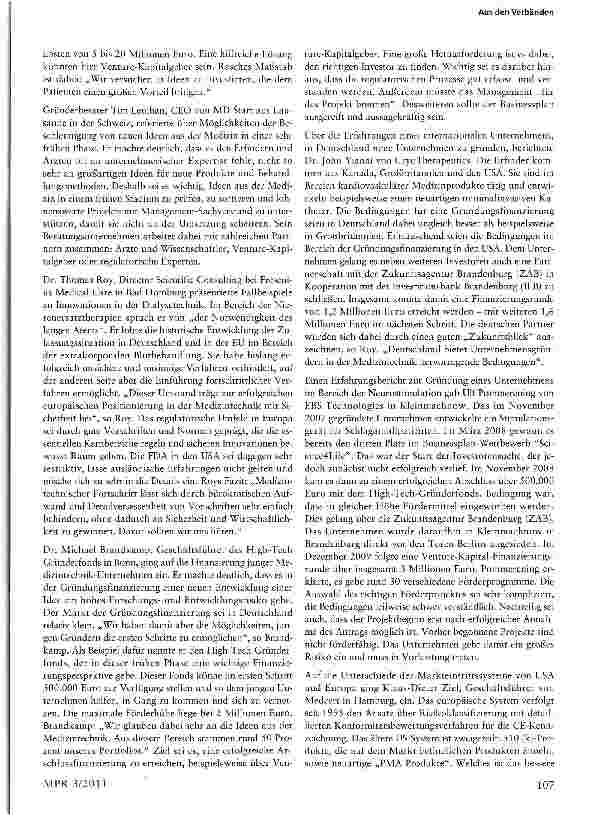 Vorschauseite 2: BVMed-Konferenz zur Innovationseinführung in der Medizintechnologie: „Deutschland hat sehr gute Bedingungen für die Markteinführung von neuen Ideen aus der Medizin