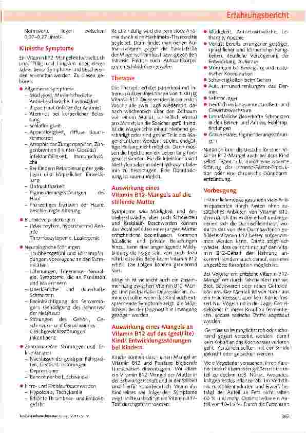 Vorschauseite 4: Stillprobleme durch Vitamin B12-Mangel der Mutter