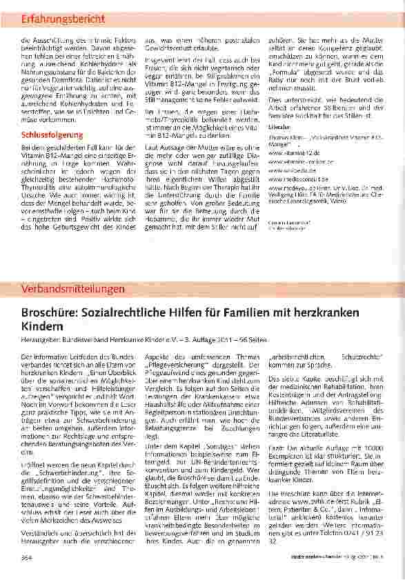 Vorschauseite 5: Stillprobleme durch Vitamin B12-Mangel der Mutter