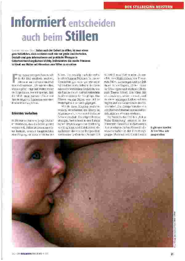 Vorschauseite 1: Informiert entscheiden auch beim Stillen
