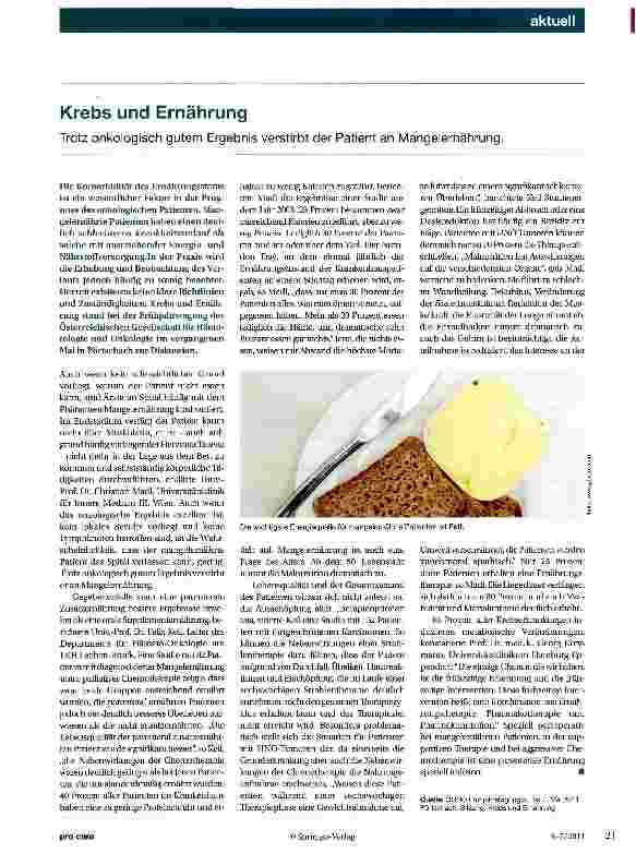 Vorschauseite 1: Krebs und Ernährung
