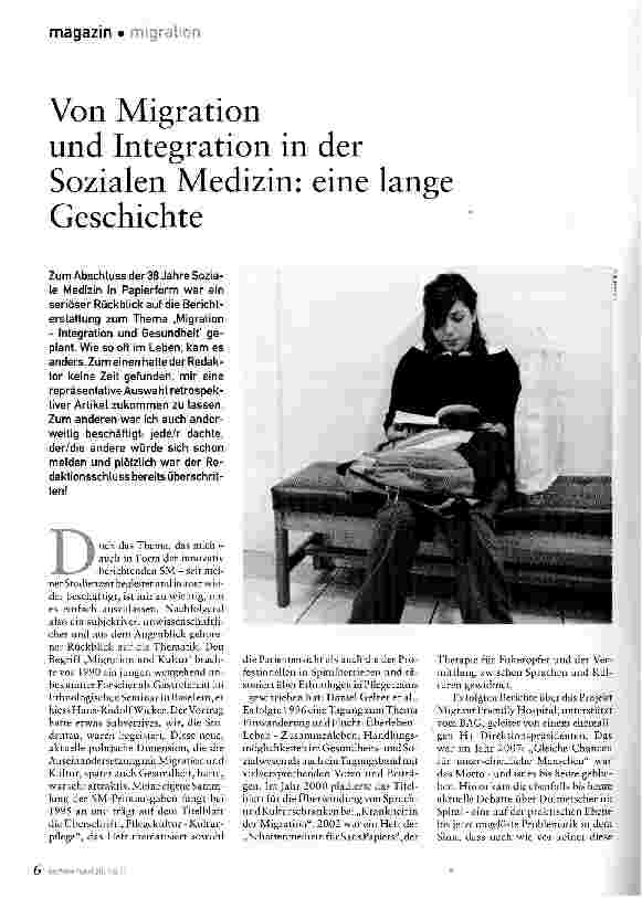 Vorschauseite 1: Von Migration und Integration in der Sozialen Medizin: eine lange Geschichte
