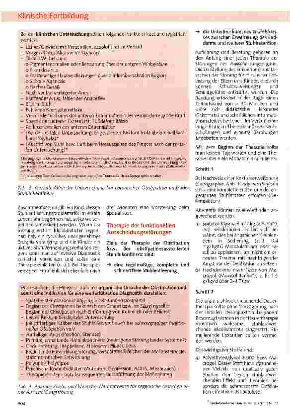 Vorschauseite 3: Obstipation und funktioneile Stuhlinkontinenz bei Kindern und Jugendlichen