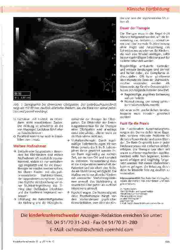 Vorschauseite 4: Obstipation und funktioneile Stuhlinkontinenz bei Kindern und Jugendlichen