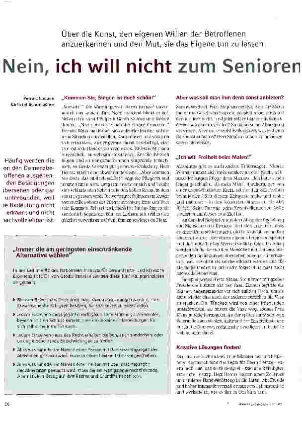 Vorschauseite 1: Nein, ich will nicht zum Seniorentanz