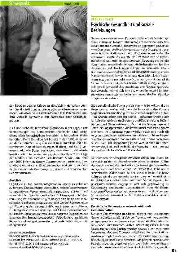 Vorschauseite 1: Psychische Gesundheit und soziale Beziehungen