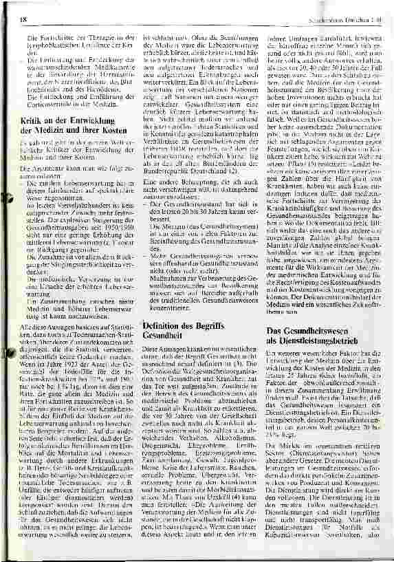 Vorschauseite 2: Die Entwicklung der Medizin in den 90er Jahren des 20. Jahrhunderts Teil I