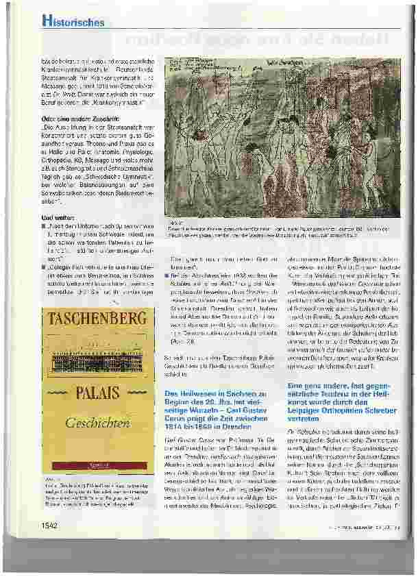 Vorschauseite 2: Physiotherapie in Sachsen -Historisches zu unseren Wurzeln und unserem Wesen