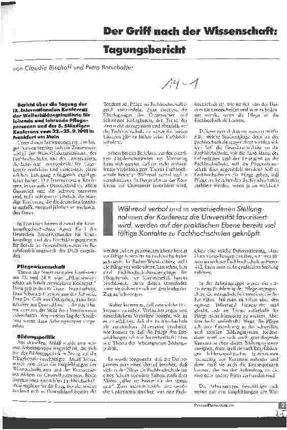 Vorschauseite 1: Der Griff nach der Wissenschaft: Tagungsbericht
