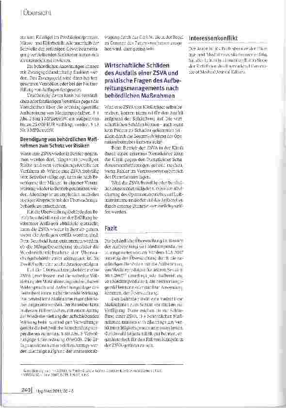 Vorschauseite 4: Behördliche Eingriffsrechte bei Mängeln der Medizinprodukteaufbereitung in einer ZSVA