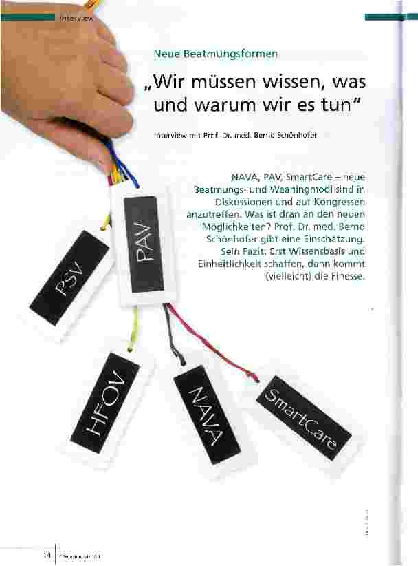 Vorschauseite 1: Neue BeatmungsformenWir müssen wissen, was und warum wir es tun