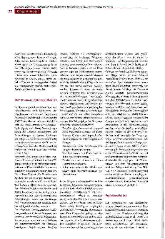 Vorschauseite 2: «Wie ein ANP-Team laufen lernt» -Herausforderungen und Chancen von ANP-Teams am Universitätskinderspital Zürich