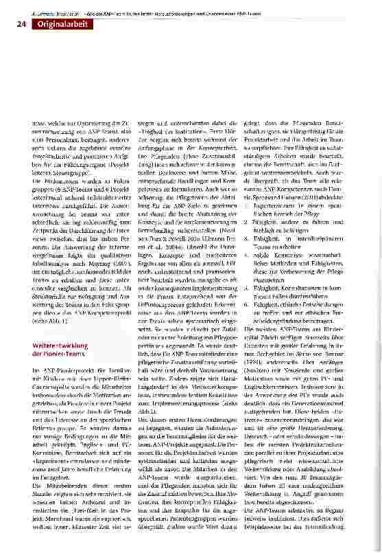 Vorschauseite 4: «Wie ein ANP-Team laufen lernt» -Herausforderungen und Chancen von ANP-Teams am Universitätskinderspital Zürich