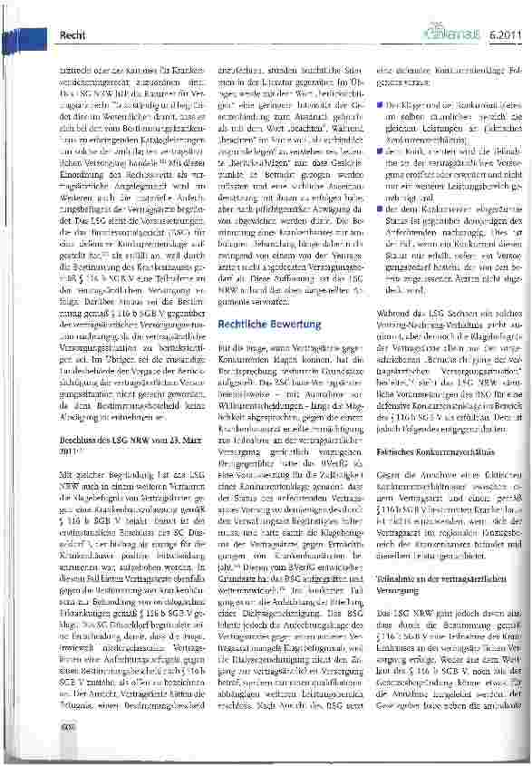 Vorschauseite 3: Klagebefugnis der Vertragsärzte gegen Krankenhauszulassungen gemäß § 116 b SGB V?