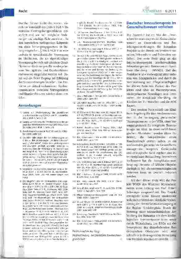 Vorschauseite 5: Klagebefugnis der Vertragsärzte gegen Krankenhauszulassungen gemäß § 116 b SGB V?