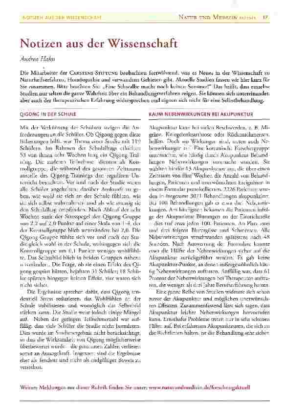 Vorschauseite 1: Notizen aus der Wissenschaft