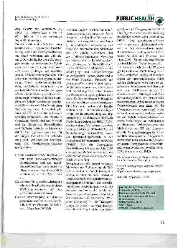 Vorschauseite 2: Junge Menschen mit Behinderung auf dem Weg in den Beruf: Herausforderungen in der Datenanalyse