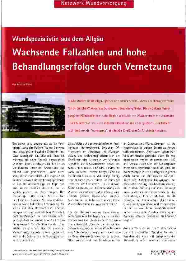 Vorschauseite 1: Wachsende Fallzahlen und hohe Behandlungserfolge durch Vernetzung