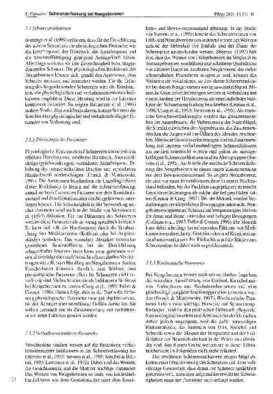 Vorschauseite 3: Schmerzerfassung bei Neugeborenen - Eine Literaturübersicht