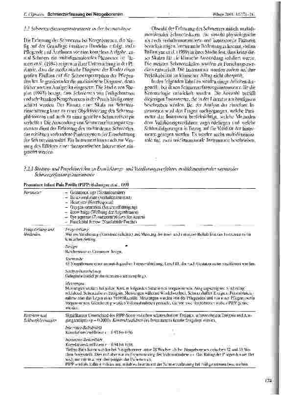 Vorschauseite 4: Schmerzerfassung bei Neugeborenen - Eine Literaturübersicht