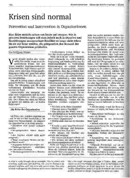 Vorschauseite 1: Krisen sind normal