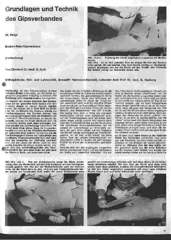 Vorschauseite 1: Grundlagen und Technik des Gipsverbandes 24. Folge: Becken-Bein-Gipsverband (Fortsetzung)