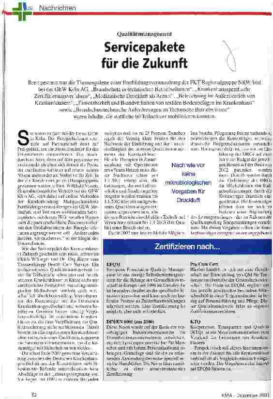 Vorschauseite 1: Servicepakete für die Zukunft