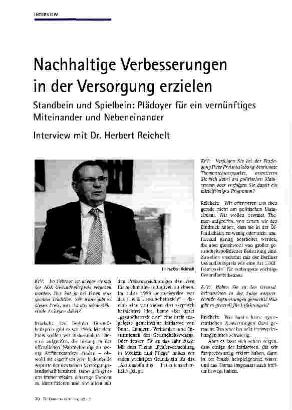 Vorschauseite 1: Nachhaltige Verbesserungen in der Versorgung erzielen